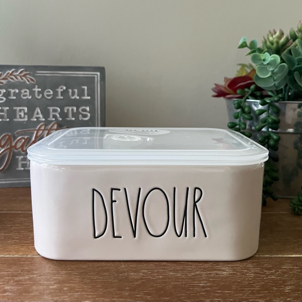 New Rae Dunn Ceramic Storage Bowl & Vented Lid Devour
